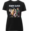 Женская премиум футболка Demon Slayer Черный фото