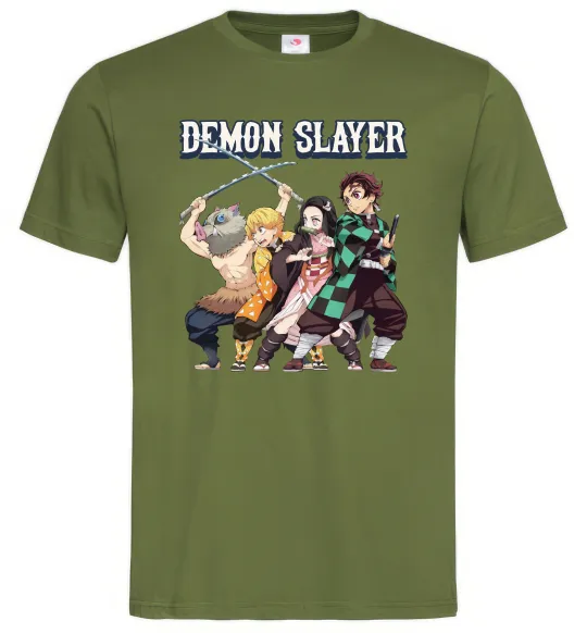 Мужская футболка Demon Slayer Оливковый фото