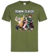 Мужская футболка Demon Slayer Оливковый фото