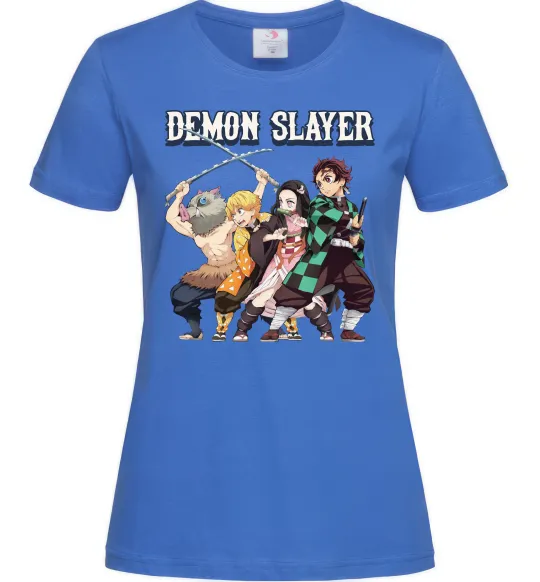 Женская футболка Demon Slayer Ярко-синий фото