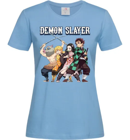 Женская футболка Demon Slayer Голубой фото
