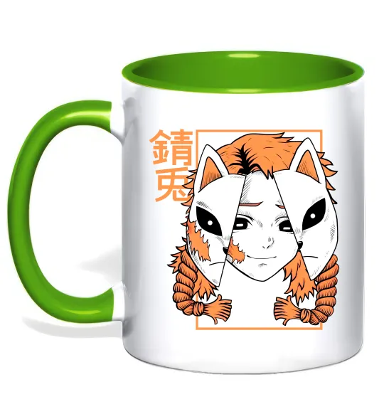 Чашка з кольоровою ручкою Вбивця демонів Сото Зелений фото