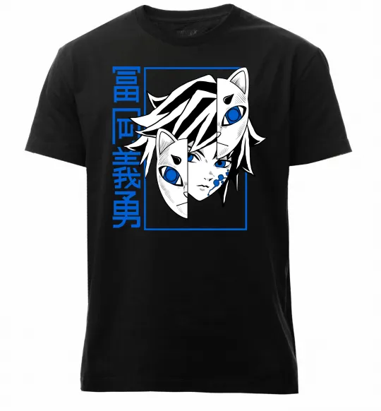 Мужская премиум футболка Клинок який знищує демонів Томіока Черный фото