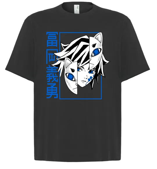 Футболка Оверсайз Клинок який знищує демонів Томіока Черный фото