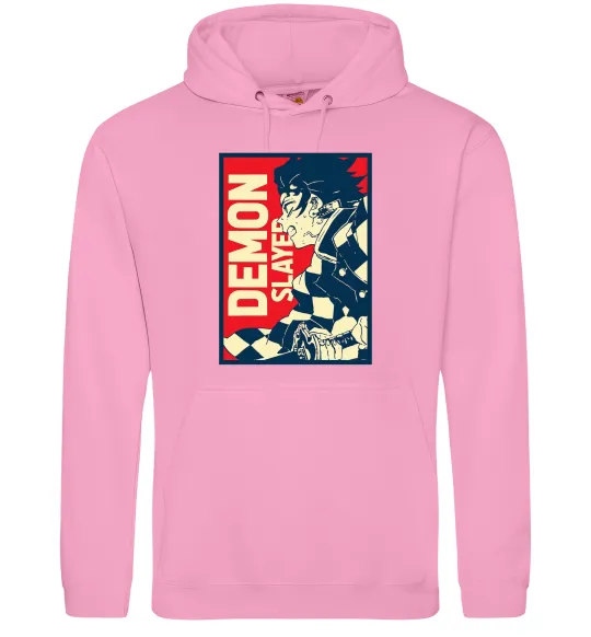 Мужская толстовка (худи) Demon Slayer art Розовый фото