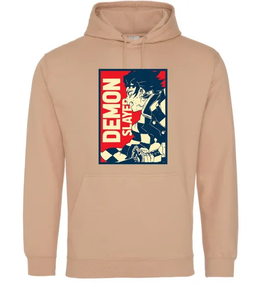 Женская толстовка (худи) Demon Slayer art Песочный фото
