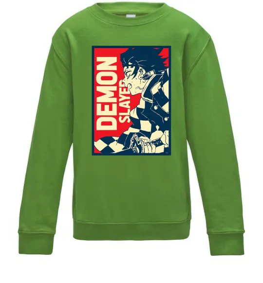 Детский Свитшот Demon Slayer art Лаймовый фото
