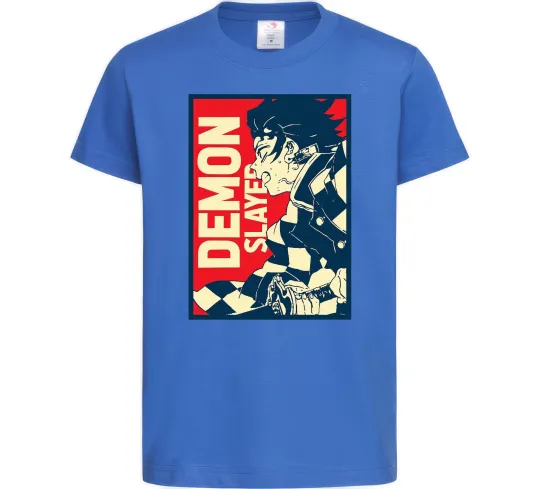 Детская футболка Demon Slayer art Ярко-синий фото