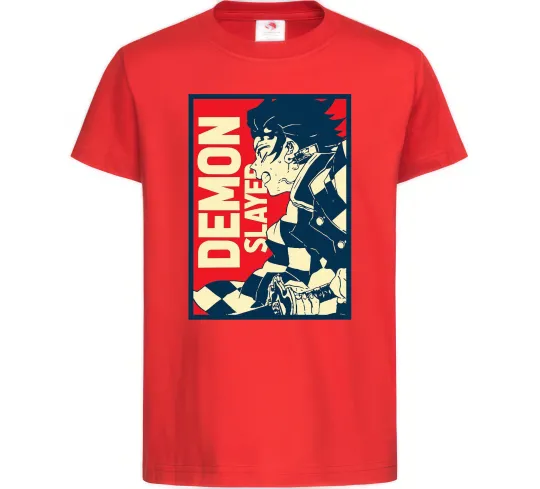 Детская футболка Demon Slayer art Красный фото