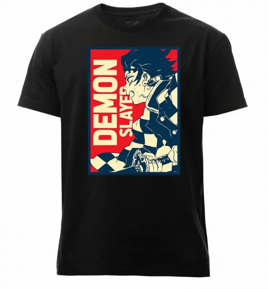 Мужская премиум футболка Demon Slayer art Черный фото