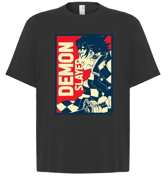 Футболка Оверсайз Demon Slayer art Чорний фото