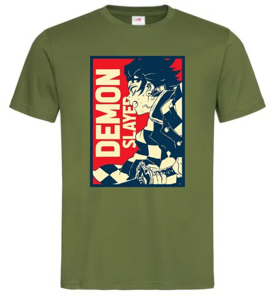 Мужская футболка Demon Slayer art Оливковый фото