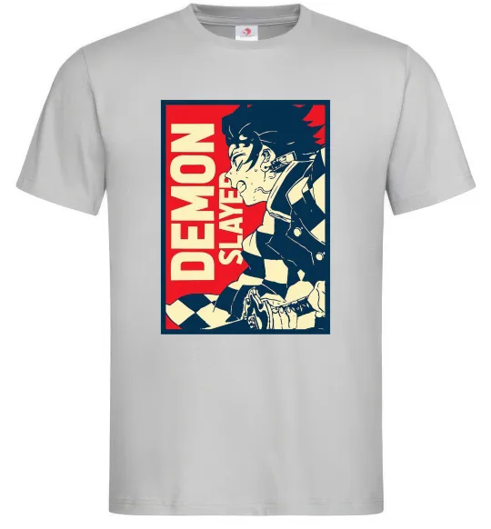 Мужская футболка Demon Slayer art Серый фото
