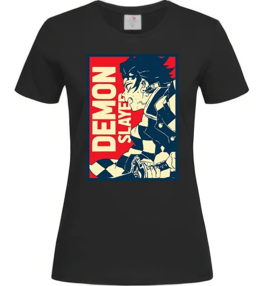 Женская футболка Demon Slayer art Черный фото