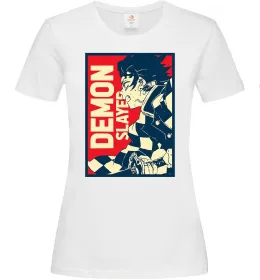 Женская футболка Demon Slayer art Белый фото
