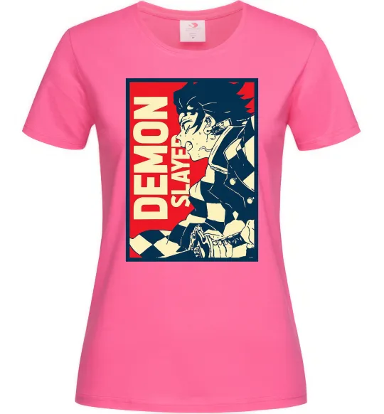 Женская футболка Demon Slayer art Ярко-розовый фото