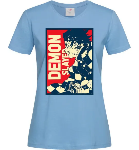 Женская футболка Demon Slayer art Голубой фото