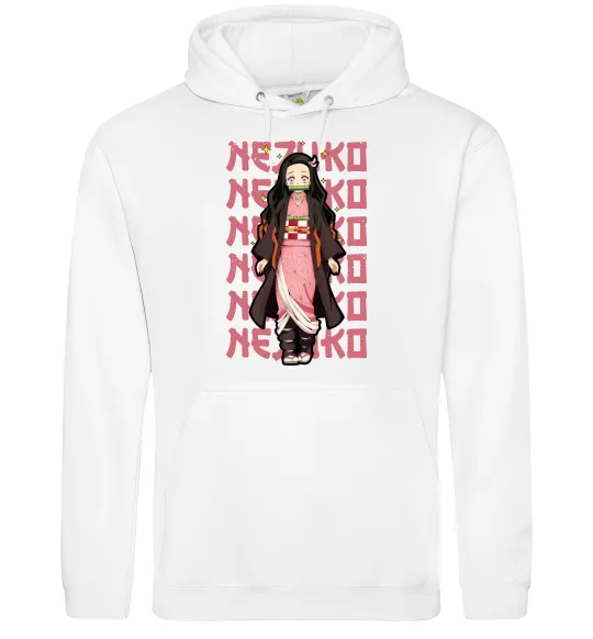 Мужская толстовка (худи) Nezuko Demon Slayer Белый фото
