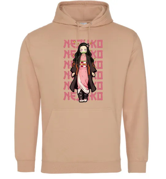 Мужская толстовка (худи) Nezuko Demon Slayer Песочный фото