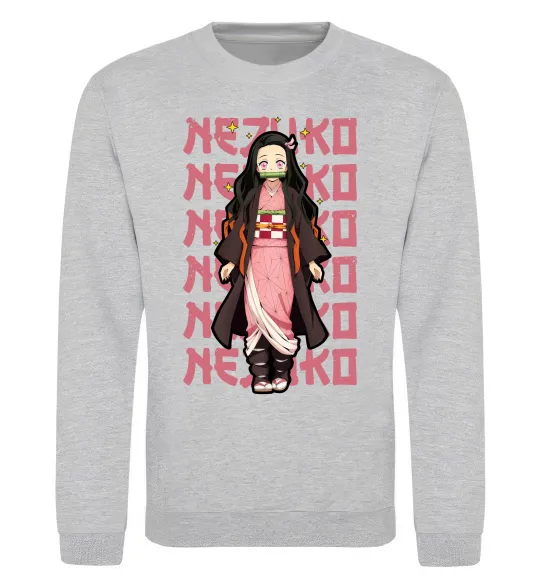Свитшот Nezuko Demon Slayer Серый меланж фото