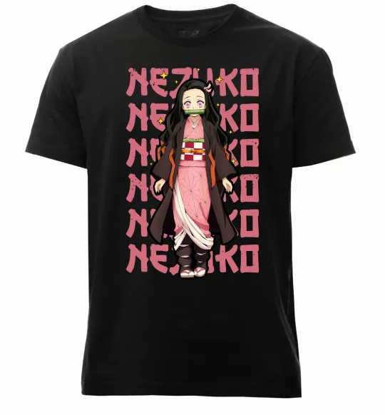 Мужская премиум футболка Nezuko Demon Slayer Черный фото