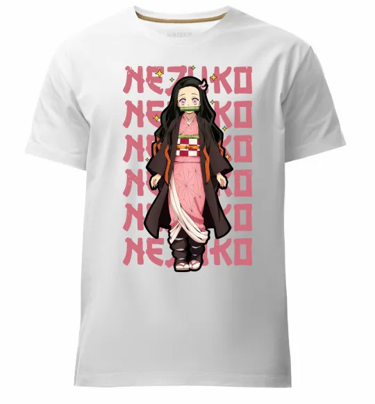 Мужская премиум футболка Nezuko Demon Slayer Белый фото