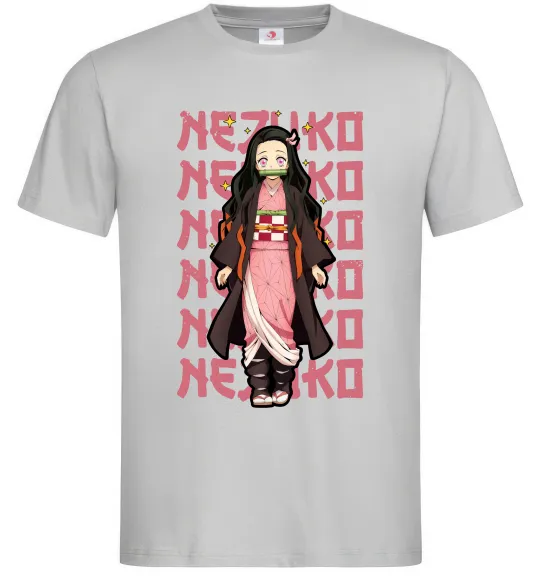 Мужская футболка Nezuko Demon Slayer Серый фото