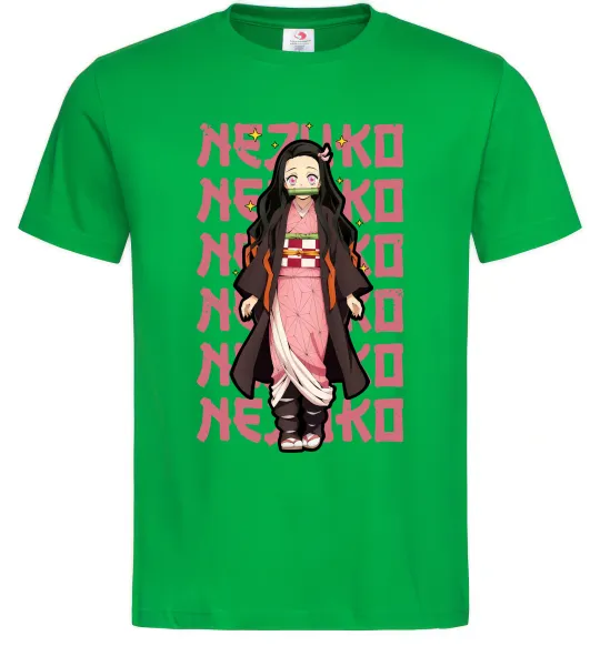 Мужская футболка Nezuko Demon Slayer Зеленый фото