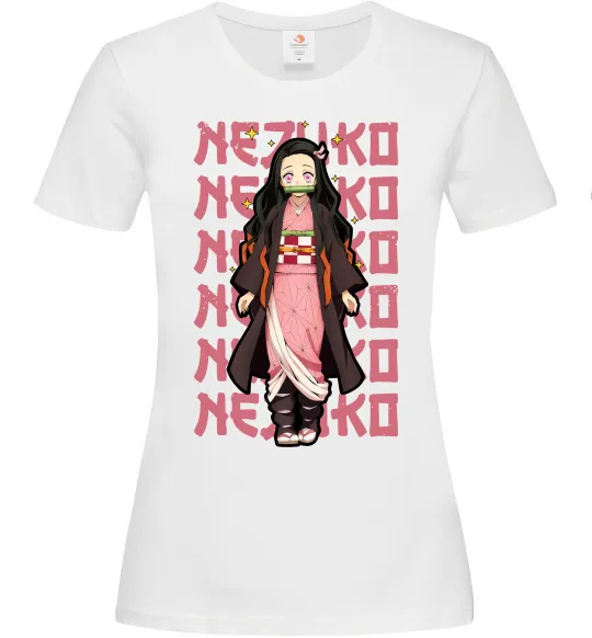 Женская футболка Nezuko Demon Slayer Белый фото