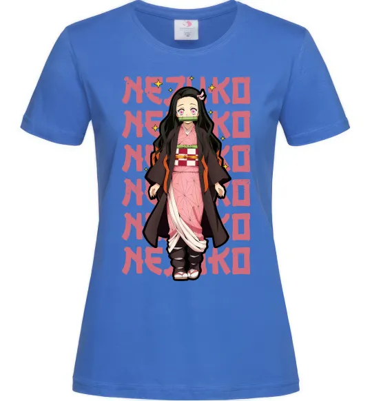 Женская футболка Nezuko Demon Slayer Ярко-синий фото