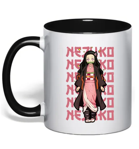 Чашка с цветной ручкой Nezuko Demon Slayer Черный фото