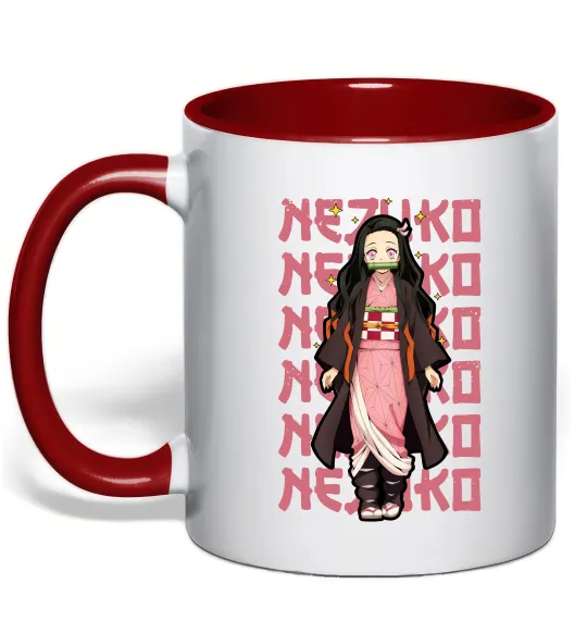 Чашка с цветной ручкой Nezuko Demon Slayer Красный фото