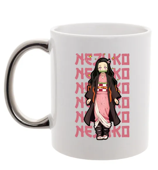 Чашка с цветной ручкой Nezuko Demon Slayer Серебро фото