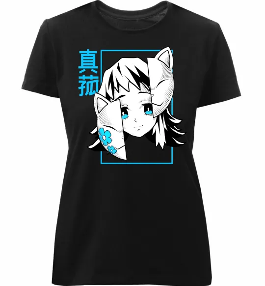 Женская премиум футболка Макомо Demon Slayer Черный фото