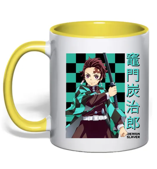 Чашка с цветной ручкой Амадо Танджиро Солнечно желтый фото