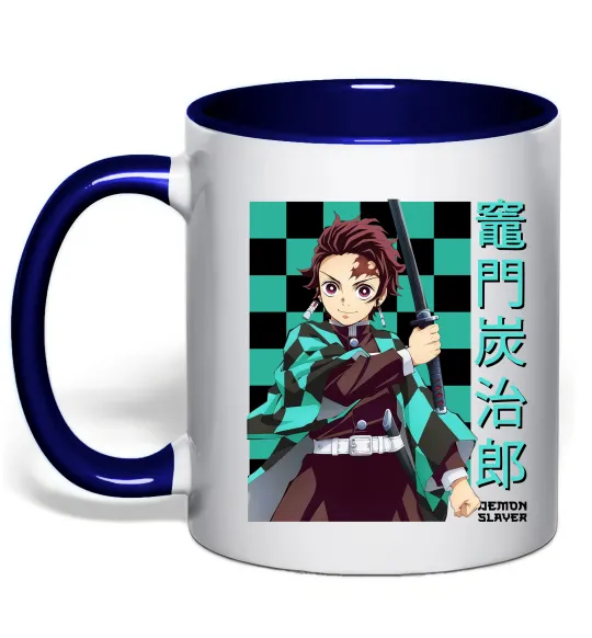 Чашка с цветной ручкой Амадо Танджиро Глубокий темно-синий фото