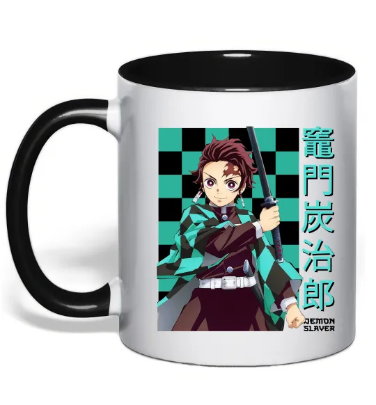 Чашка с цветной ручкой Амадо Танджиро Черный фото