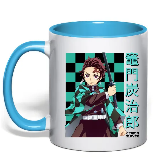 Чашка с цветной ручкой Амадо Танджиро Голубой фото