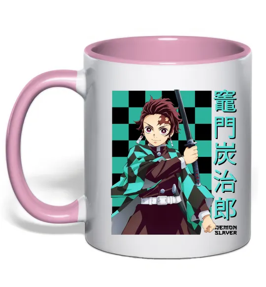 Чашка с цветной ручкой Амадо Танджиро Нежно розовый фото