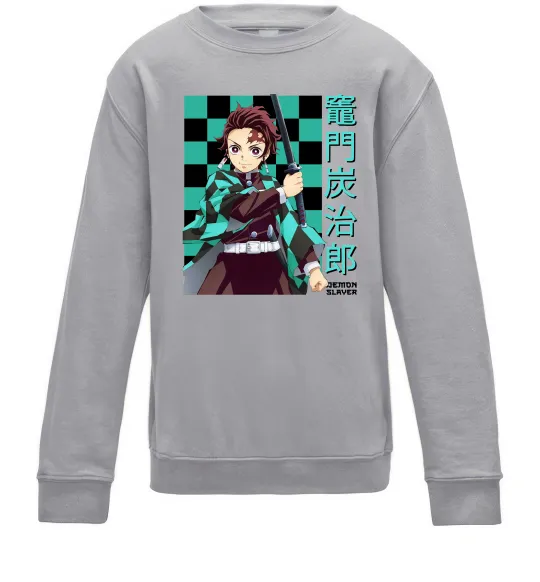 Детский Свитшот Амадо Танджиро Серый меланж фото