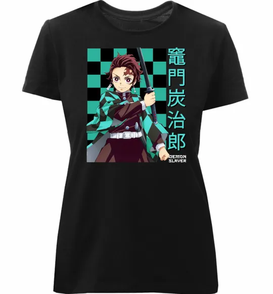 Женская премиум футболка Амадо Танджиро Черный фото