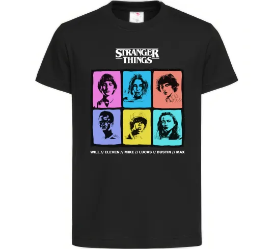 Дитяча футболка Stranger Things photos Чорний фото