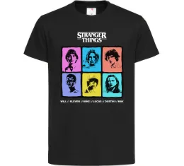 Детская футболка Stranger things ABCD Черный фото
