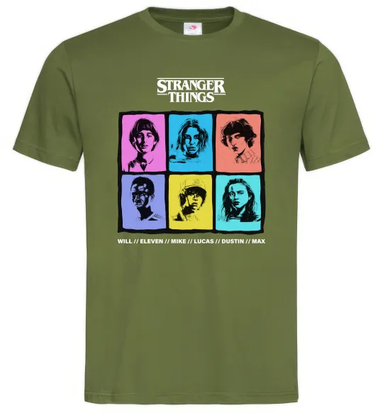Чоловіча футболка Stranger Things photos Оливковий фото