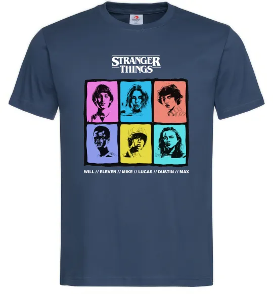 Чоловіча футболка Stranger Things photos Темно-синій фото
