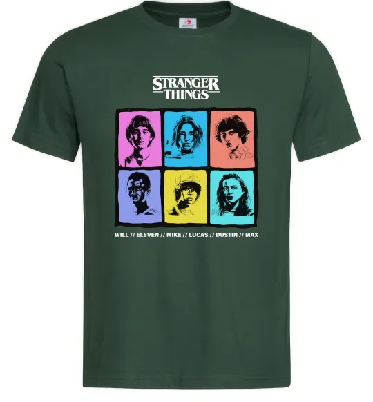 Чоловіча футболка Stranger Things photos Темно-зелений фото