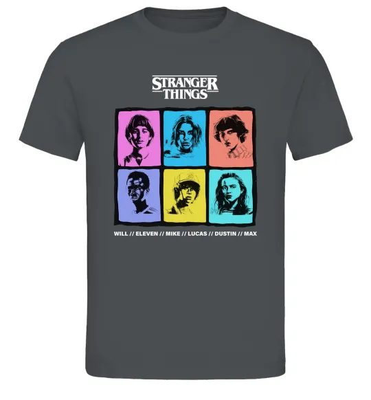 Чоловіча футболка Stranger Things photos Графіт фото