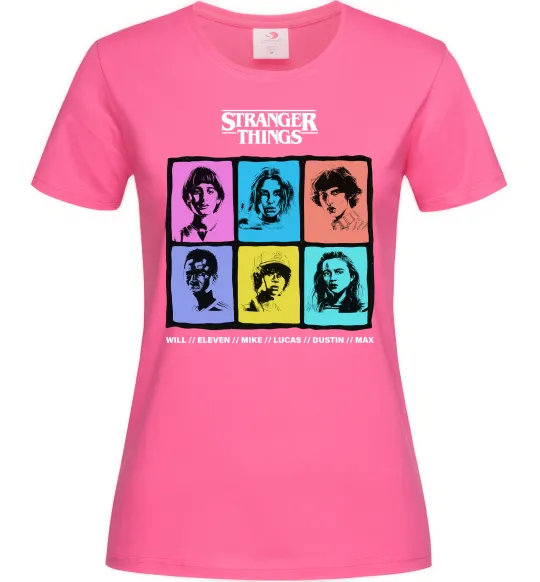 Женская футболка Stranger Things photos Ярко-розовый фото