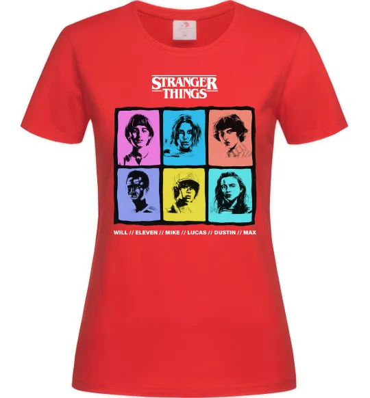 Женская футболка Stranger Things photos Красный фото