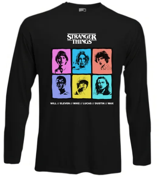 Лонгслив Stranger Things photos Черный фото
